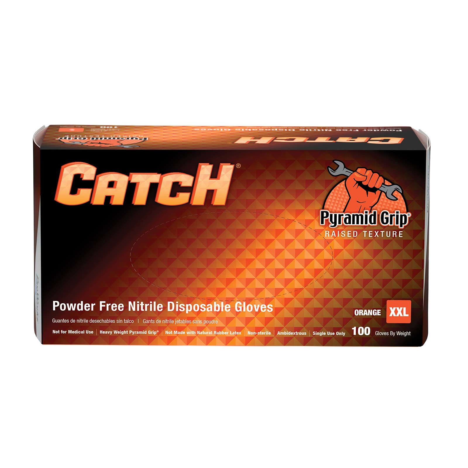 Heavy Duty Orange Nitrile Gloves 9 Mil Powder Free 90 Pack 2XL