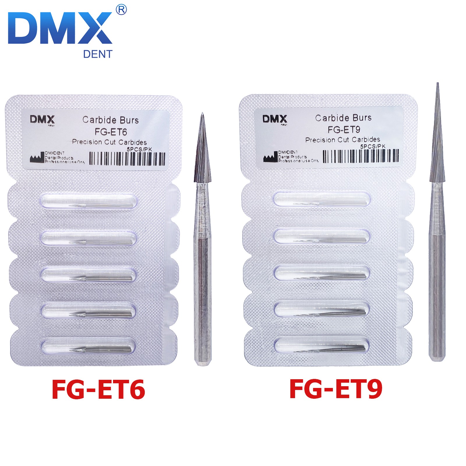 Dental Carbide Burs Trimming Finishing Polishing Safe End Taper FG ET6 ET9