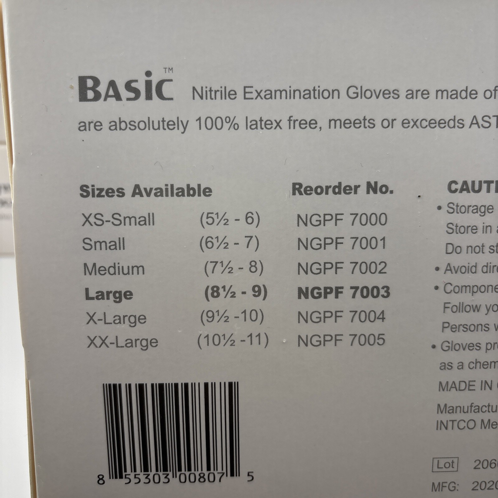 Synguard Nitrile Exam Gloves Powder-Free Blue large (7x 100/Bx)