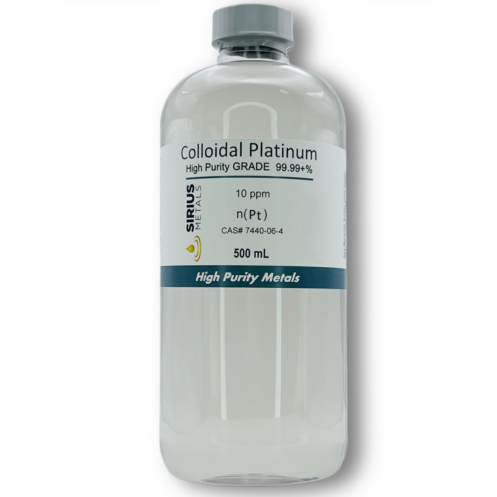 True Colloidal Platinum NanoParticles (PtNPs): 10 ppm – 500 mL in Plastic