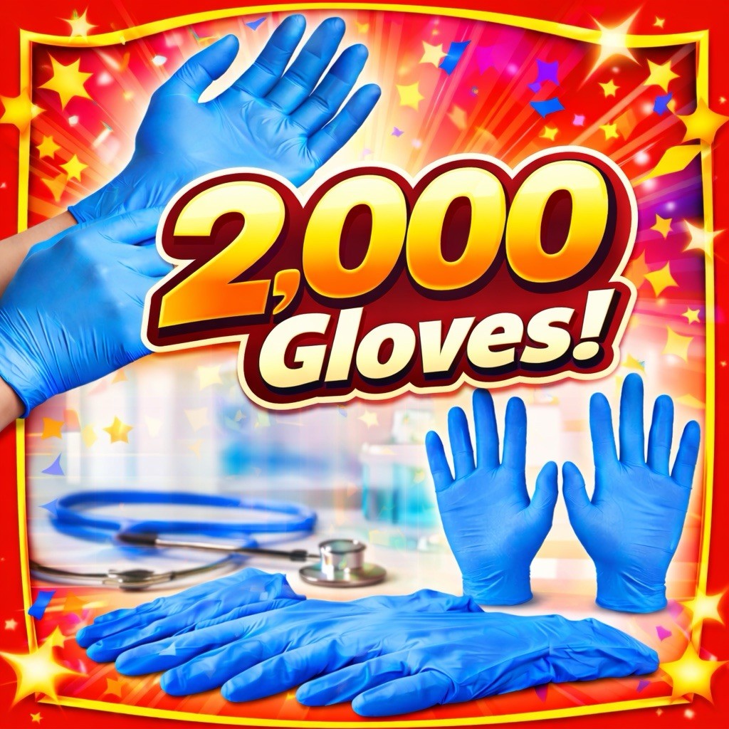 2,000 Large Nitrile Gloves Exam Grade Powder & Latex Free 2 Case (20 Box) BULK