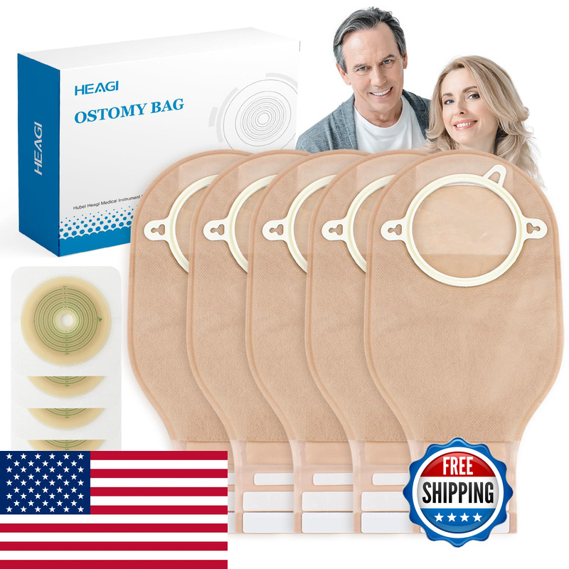 Heagimed 60Pcs Ostomy Supplies Colostomy Bags 2 Piece Colostomy Bags Drainable