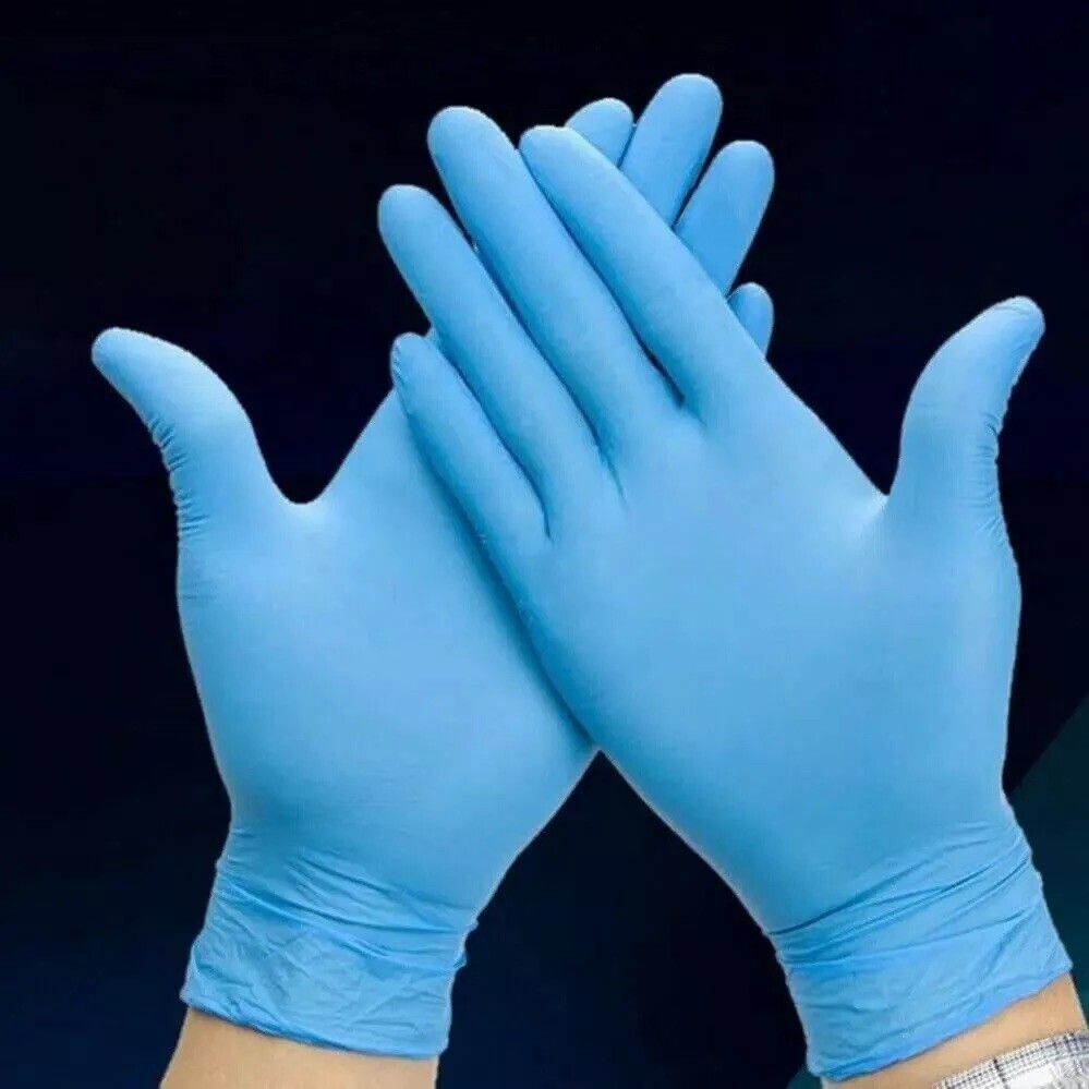 Blue Nitrile 4 Mil Medical Gloves Powder Free Latex Free Food Disposable Gloves