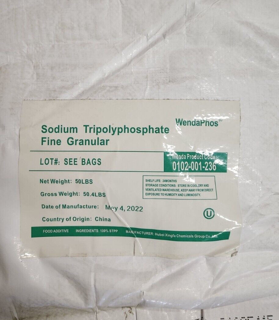 Sodium Tripolyphosphate Light (STPP), food grade, White Granular 50 LB