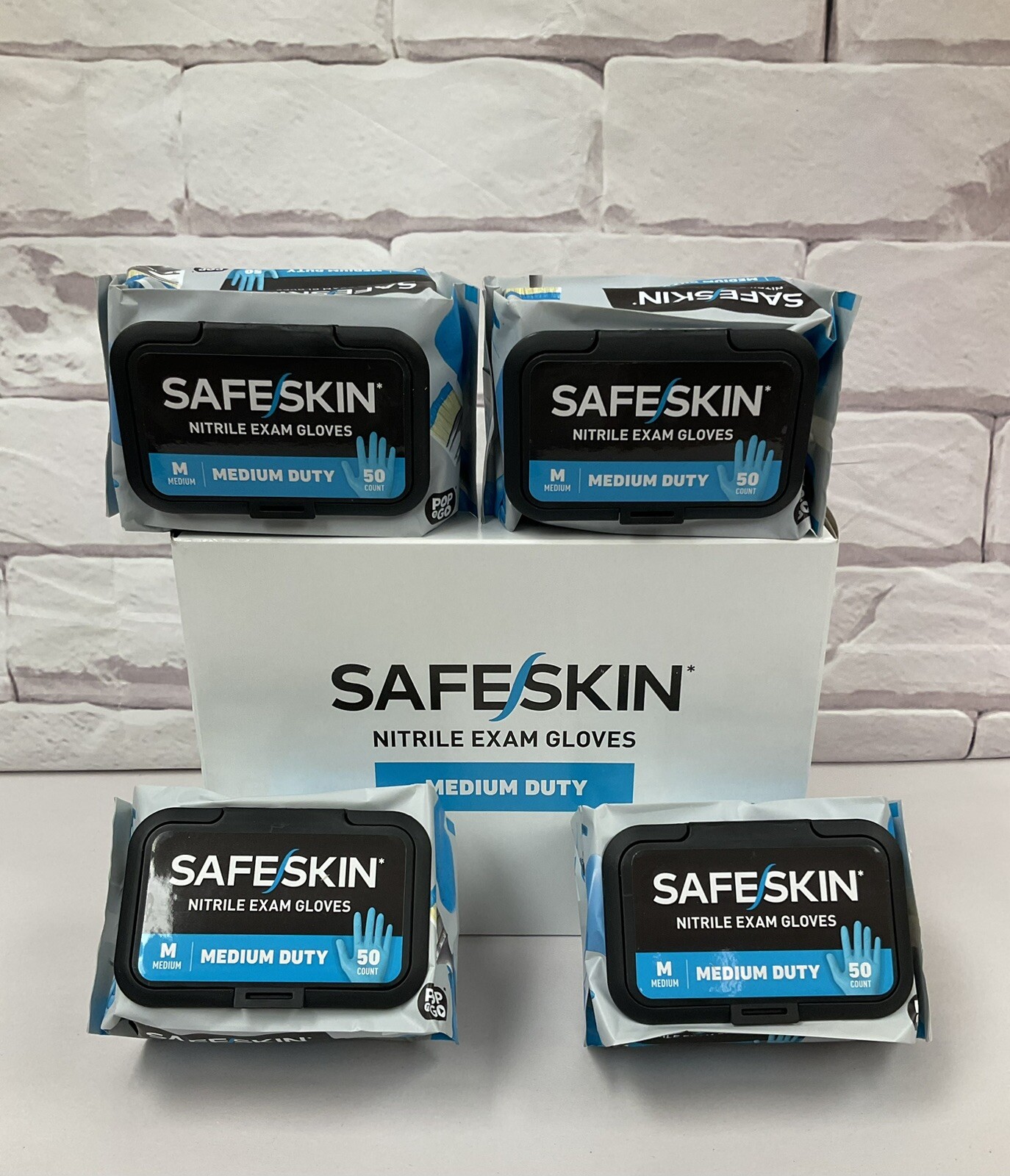 SAFESKIN Nitrile Disposable Gloves in Pack of 50, MediumDuty, Medium *200 Gloves