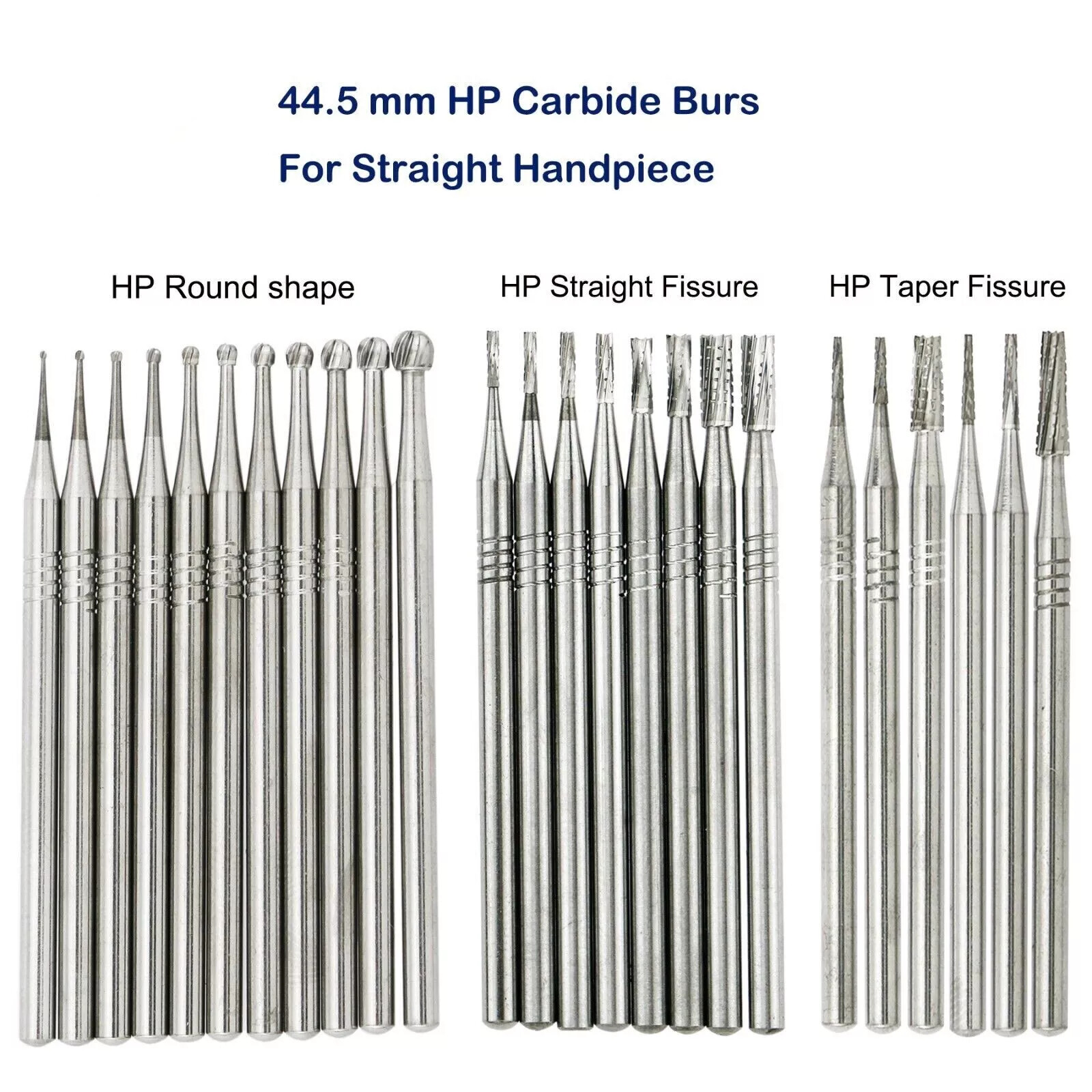 Dental Lab HP Tungsten Carbide Straight Handpiece Burs Drill 29 Types 2.35mm
