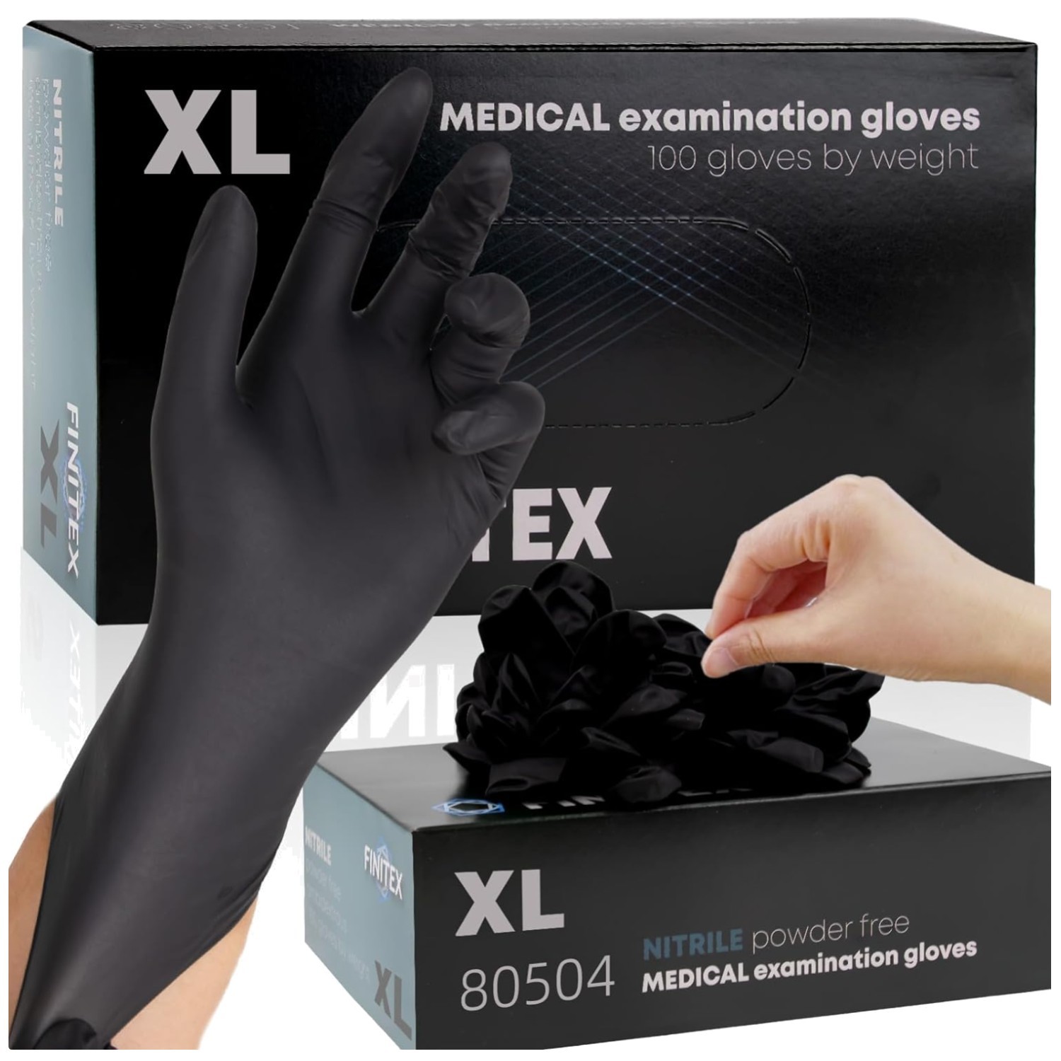 Medical Exam Gloves: 5mil Nitrile, Latex-Free, Pack of 100