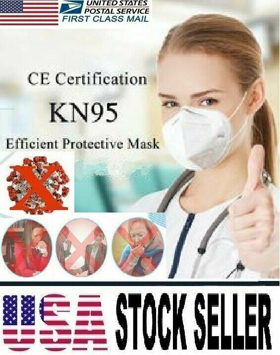 50 Pc KN95 Face Mask White Medical,Surgical,Dental 5 Layer Mouth Cover Shield