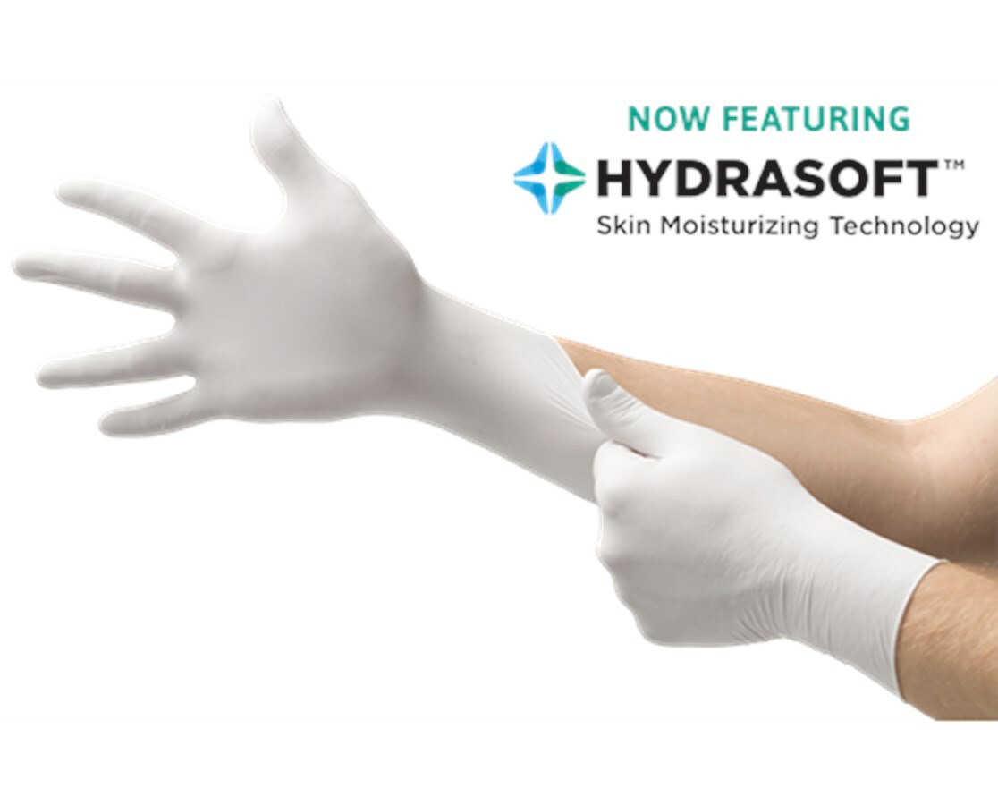 *1,000-Gloves* MicroFlex Soft White PF Hydrasoft Nitrile Exam Small TQ-601-S