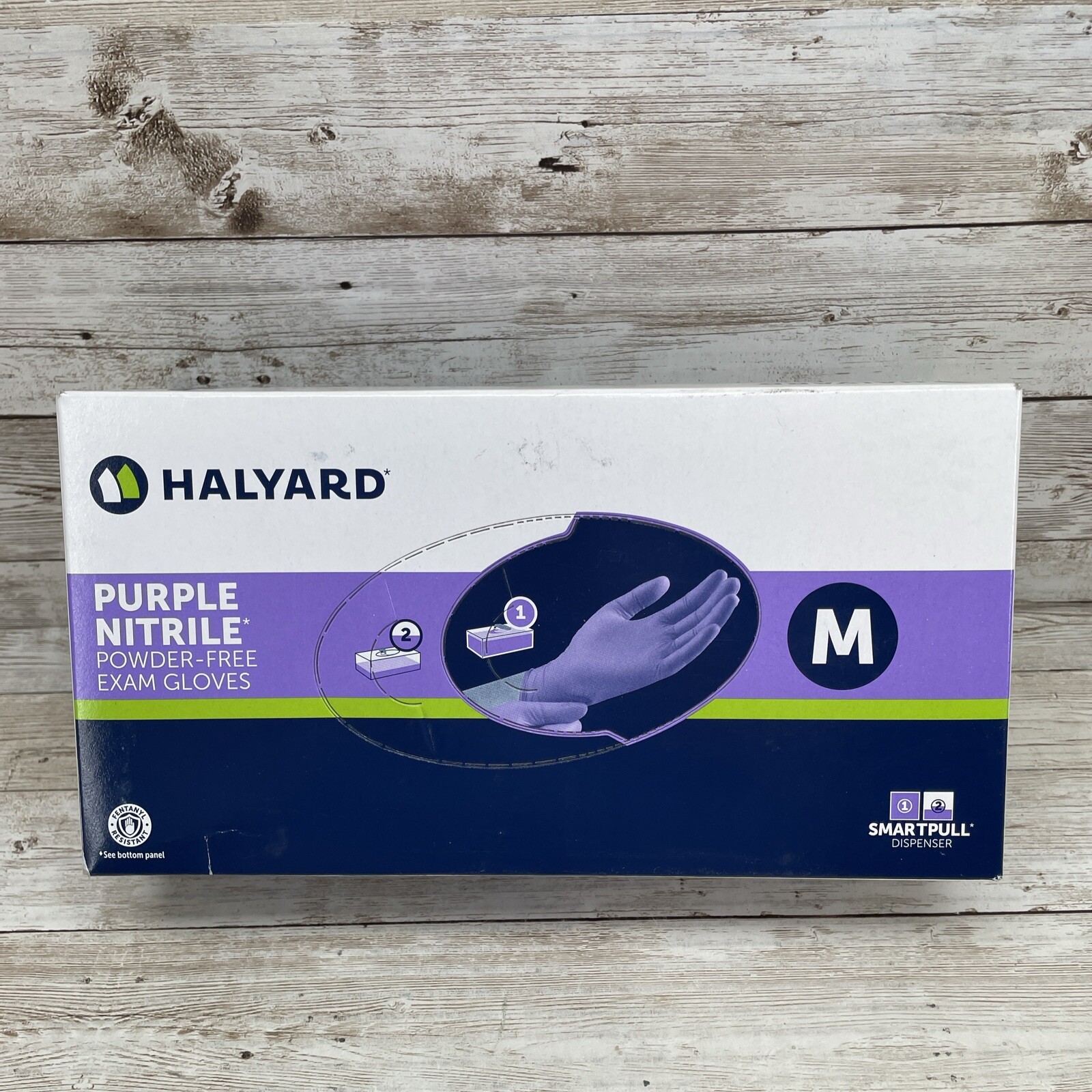 1 Box HALYARD PURPLE NITRILE EXAM GLOVES Powder-Free Size: MEDIUM Exp: 4/2027