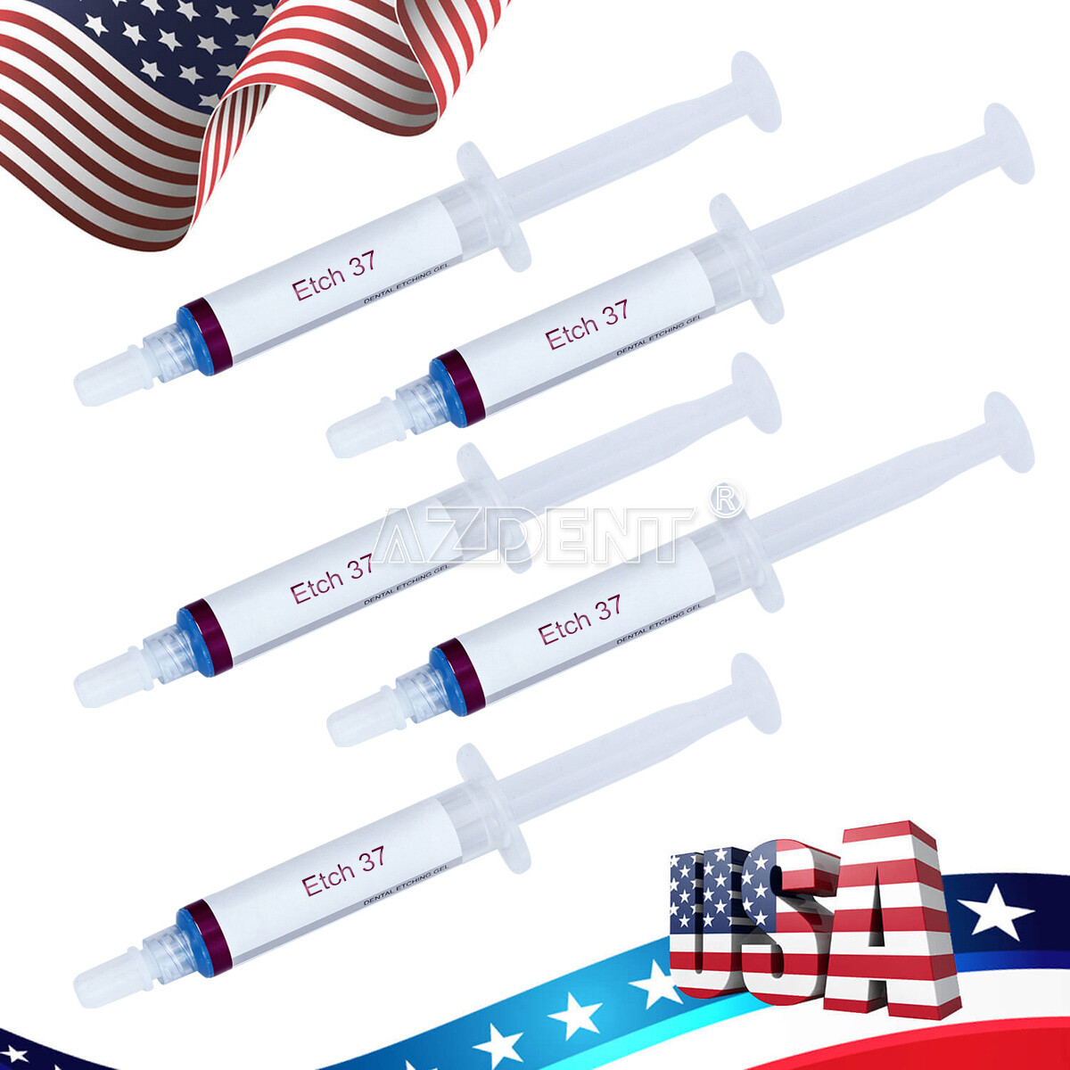DX Dental Etchant Gel 37% Acid Etching Silica Gel Syringe Composite Resin 5ml/Pc