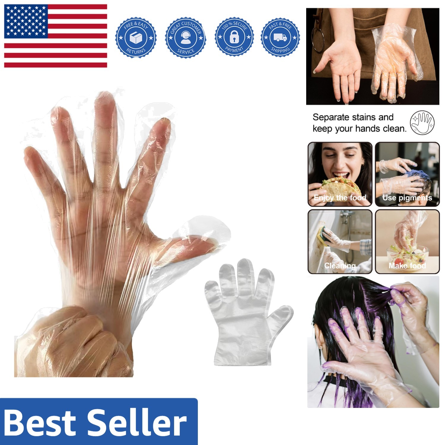 Bulk 400 Clear Disposable Gloves – Latex-Free, Powder-Free, Perfect for Cooking