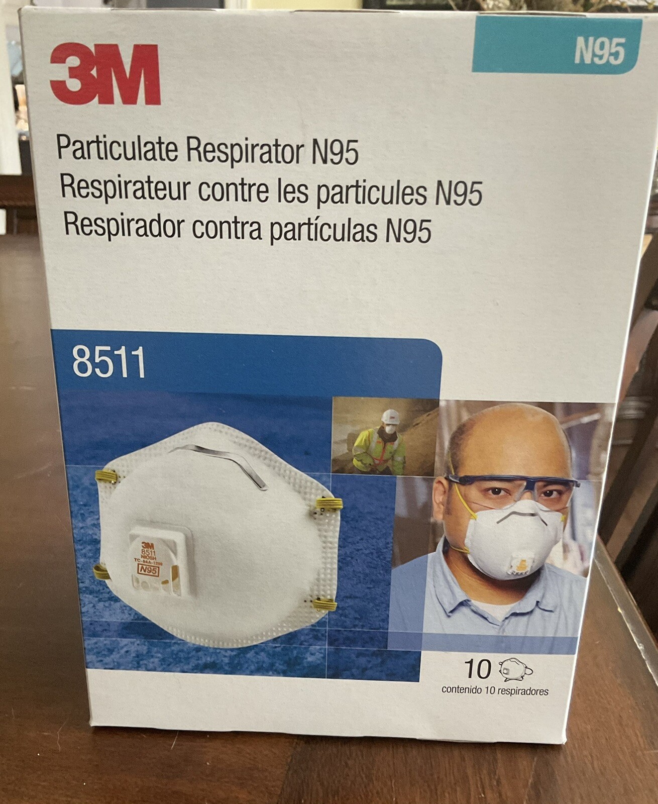 3M 8511 N95 Disposable Particulate Respirator Protection Exhalation 10 Box