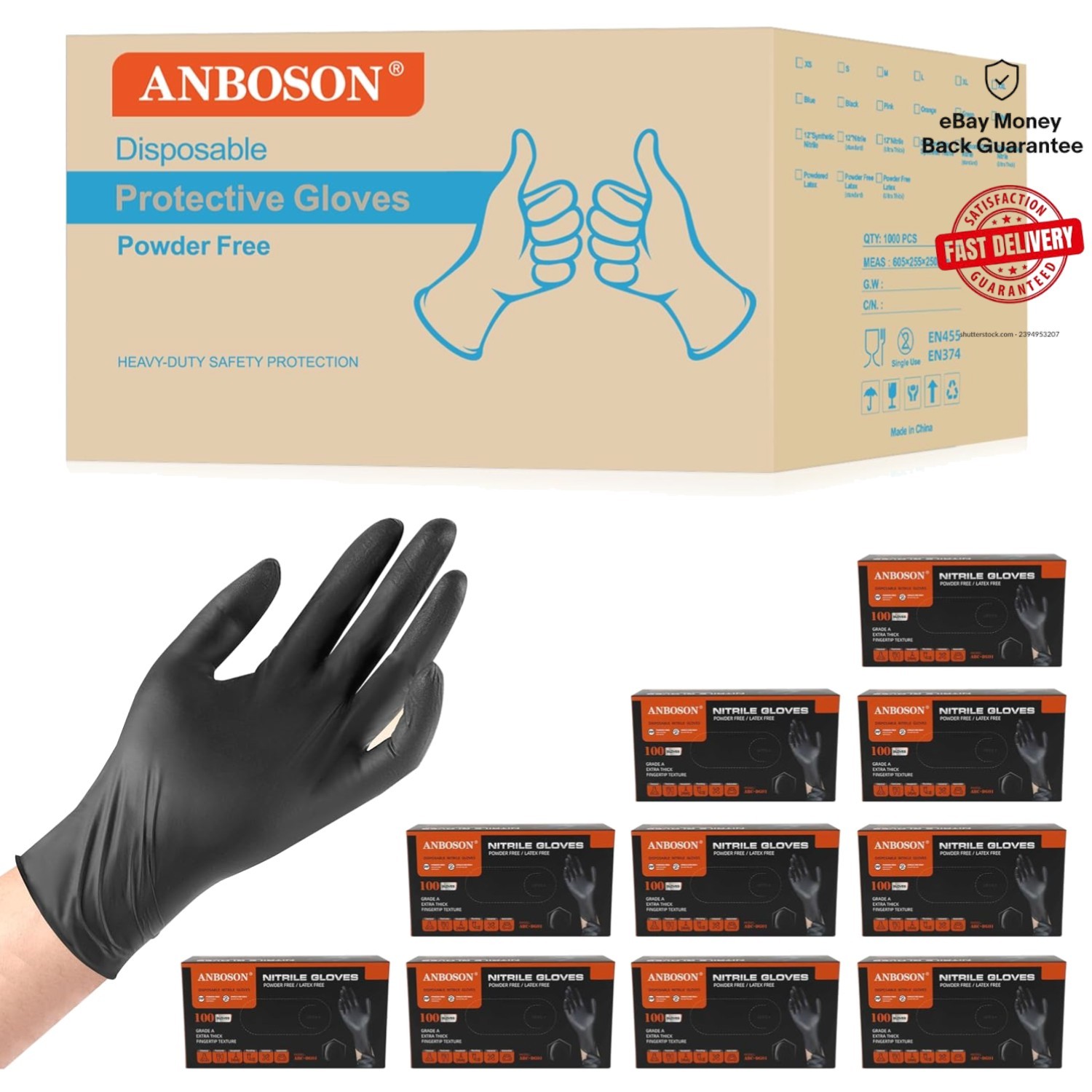 Durable Large Nitrile Gloves – 6 Mil Thickness, Powder-Free & Chemical Resistant