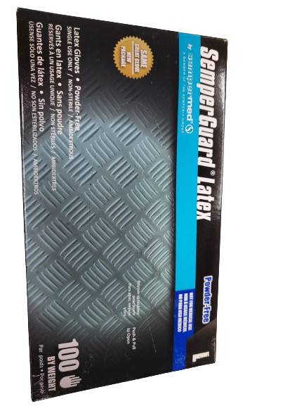 SemperGuard 4.5mil thick Latex Gloves, Disposable, PF – 50 or 100 count✔