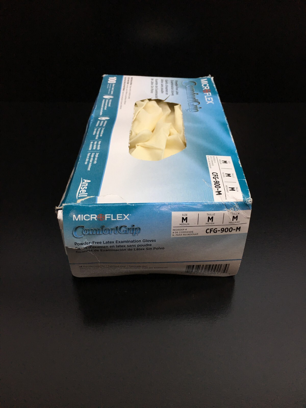 Ansell Microflex REF CFG-900-M ComfortGrip Medium Latex Exam Gloves