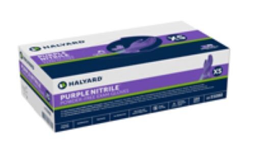 HALYARD PURPLE NITRILE EXAM GLOVES, LARGE, 100/BOX, 1 BOX, 55083