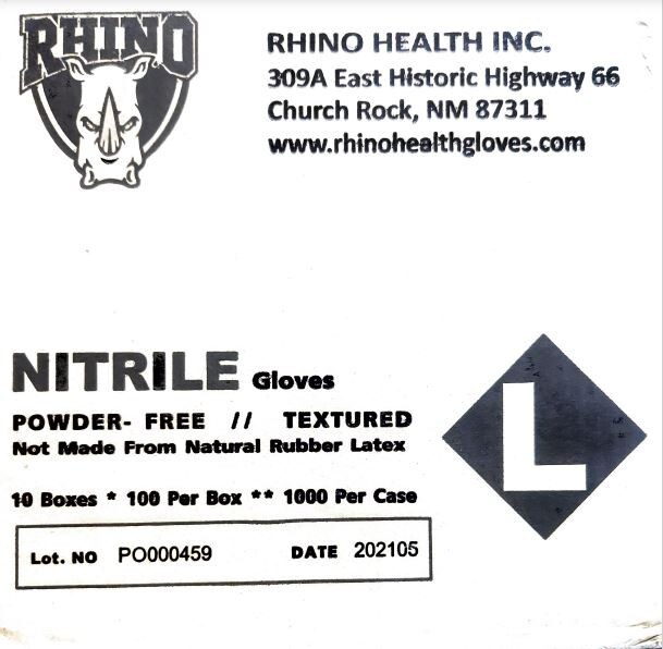 1000 Case /10 Boxes – Rhino Nitrile Powder Free Disposable Gloves – Large