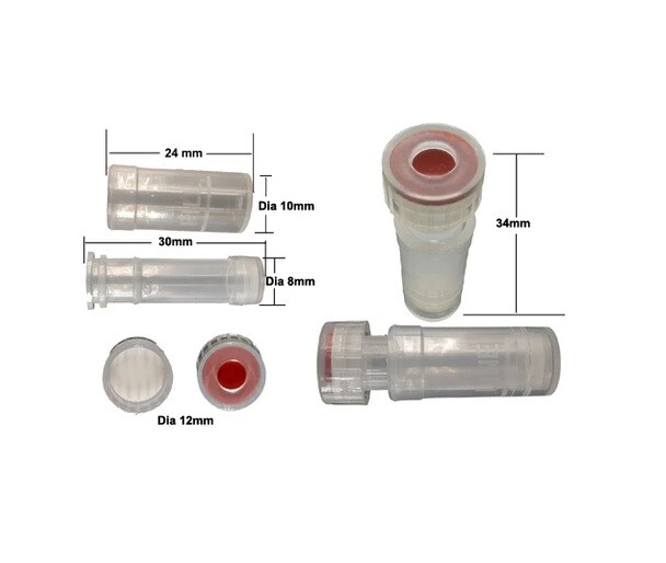 Azzota® Filter Vials, PTFE, Hydrophobic,PoreSize: 0.22um, 100/pk (Caps included)