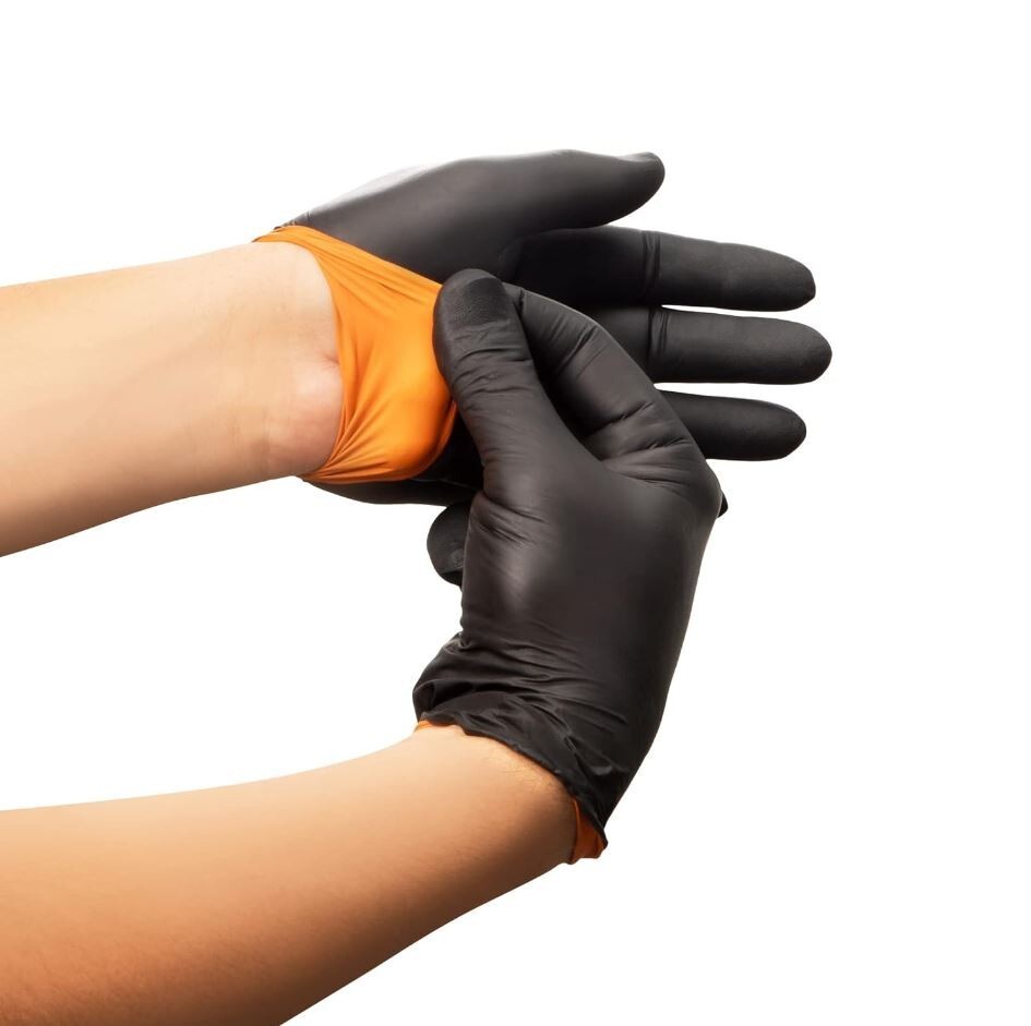 *450-Pieces* Halyard Black-Fire PF Nitrile Medical Exam Gloves X-Small 44755