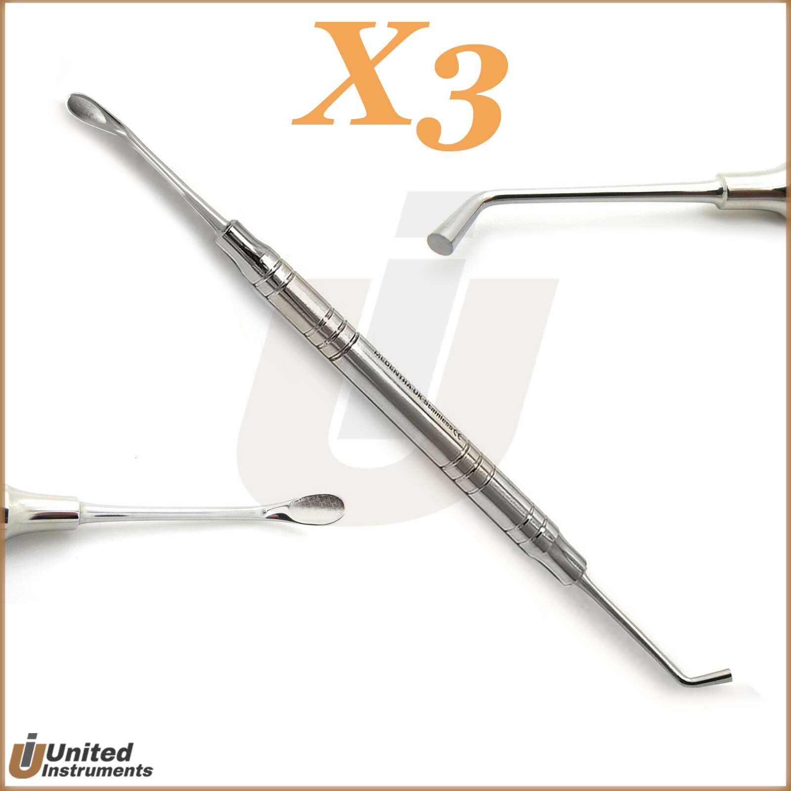 X3 Implant Dental Bone Graft Packer Pluggers Hollow Handle Surgical Instruments