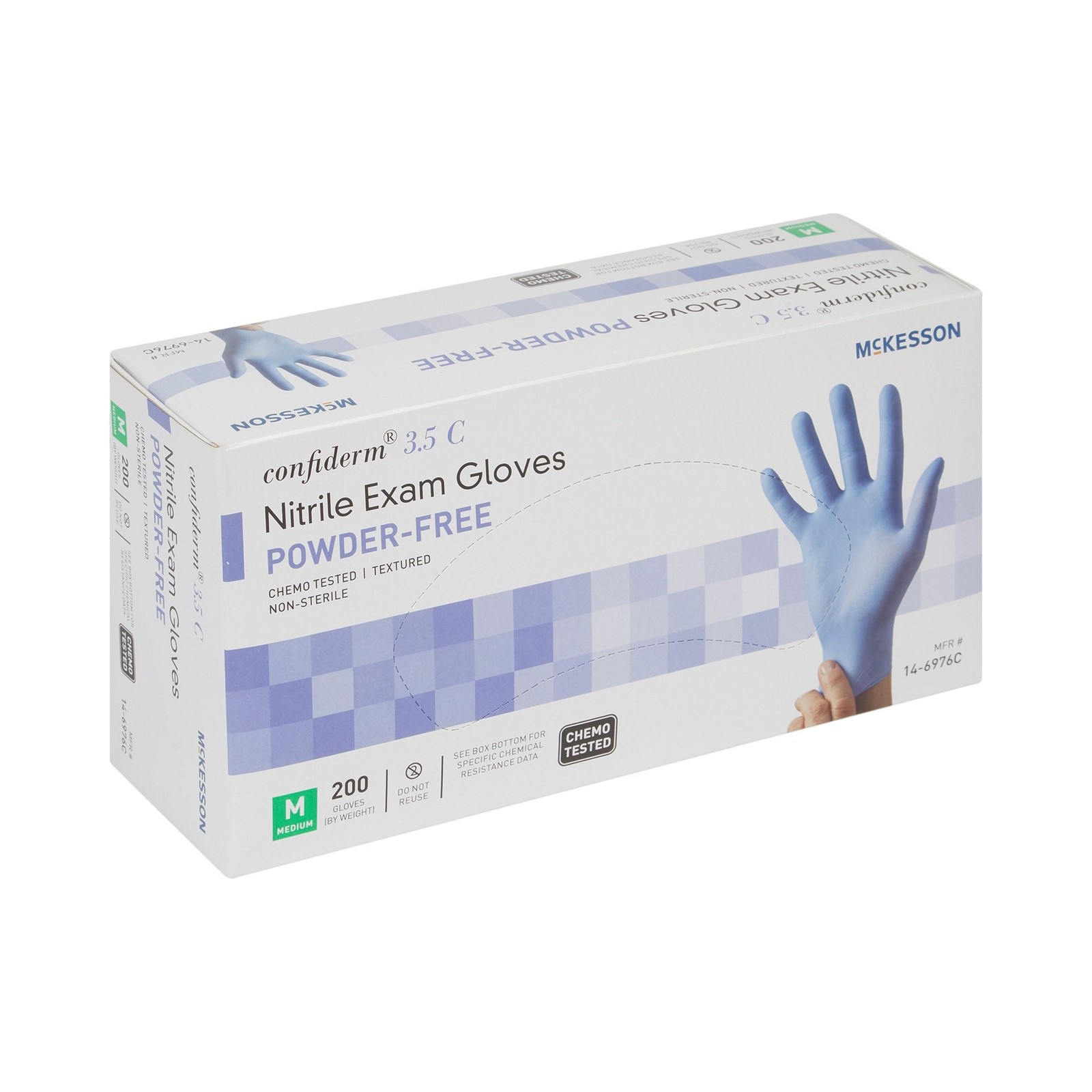 MEDIUM McKesson Confiderm 3.5C Nitrile Exam Gloves – CASE 10 BOXES OF 200 GLOVES