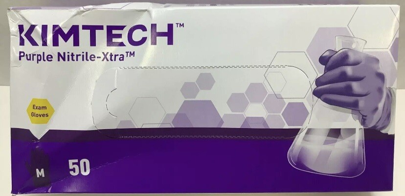 KIMTECH 50602 Disposable Gloves, Nitrile, Medium, Purple, 50ct Case Of 10 Boxes