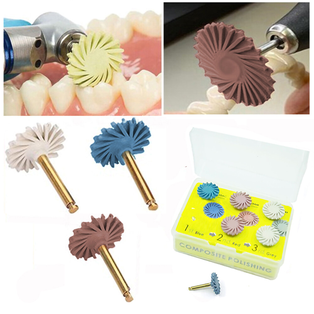 6Pcs/Set Dental Composite Polishing Diamond System RA Disc 14mm Wheel Kit