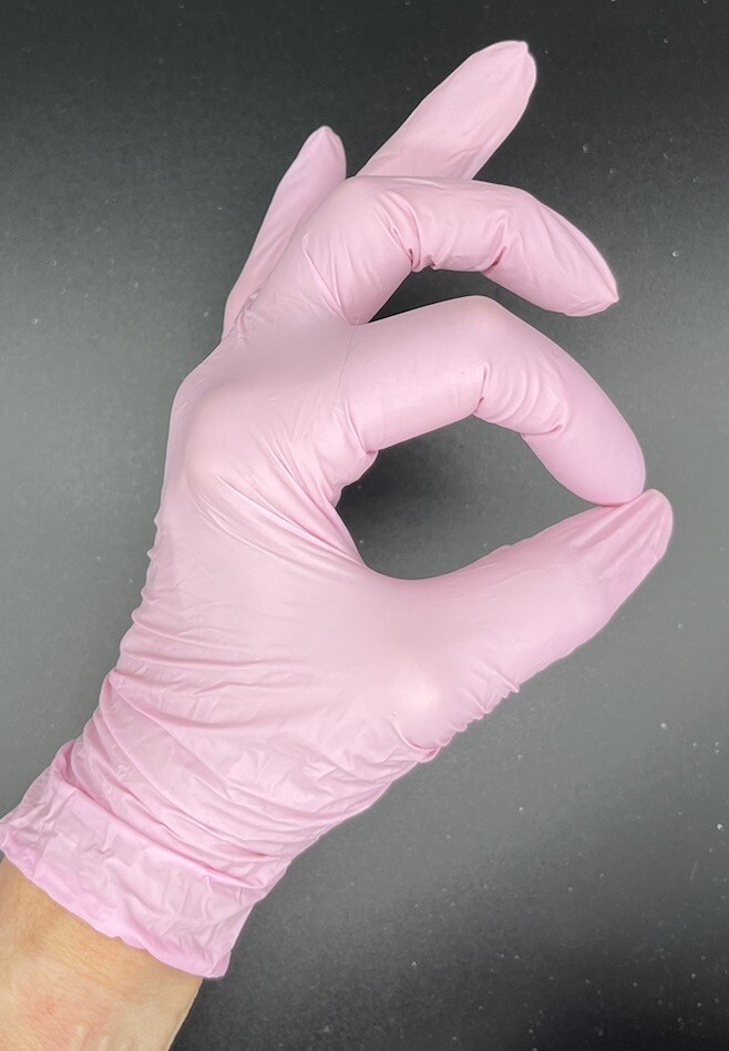 Nitrile Gloves, Small Pink, powder free,for medical use, non-sterile.