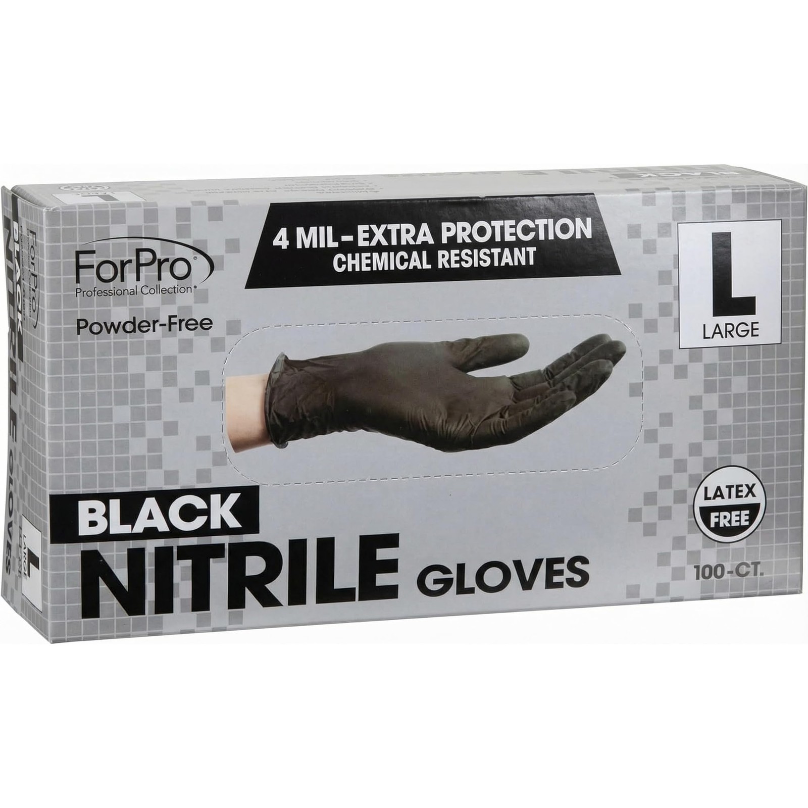 ForPro Disposable Nitrile Gloves Chemical Resistant Powder Free Latex Free Non