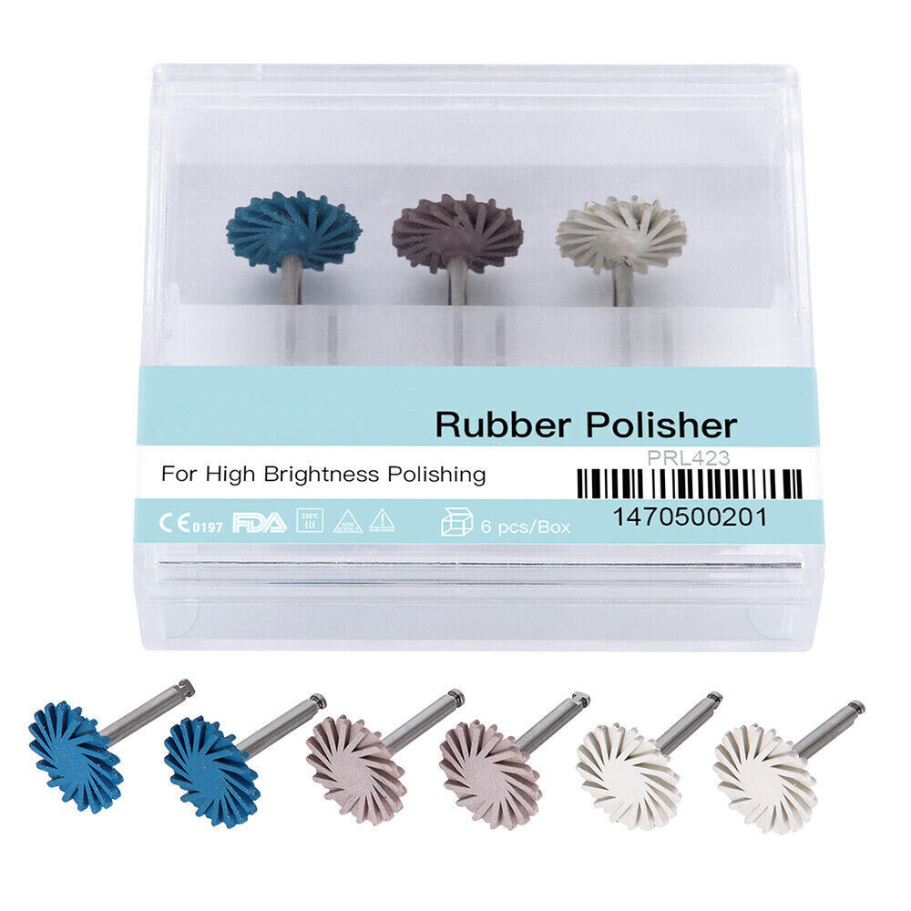 6 Pcs/Set Dental Rubber Composite Polishing Diamond System RA Disc 14mm Wheel