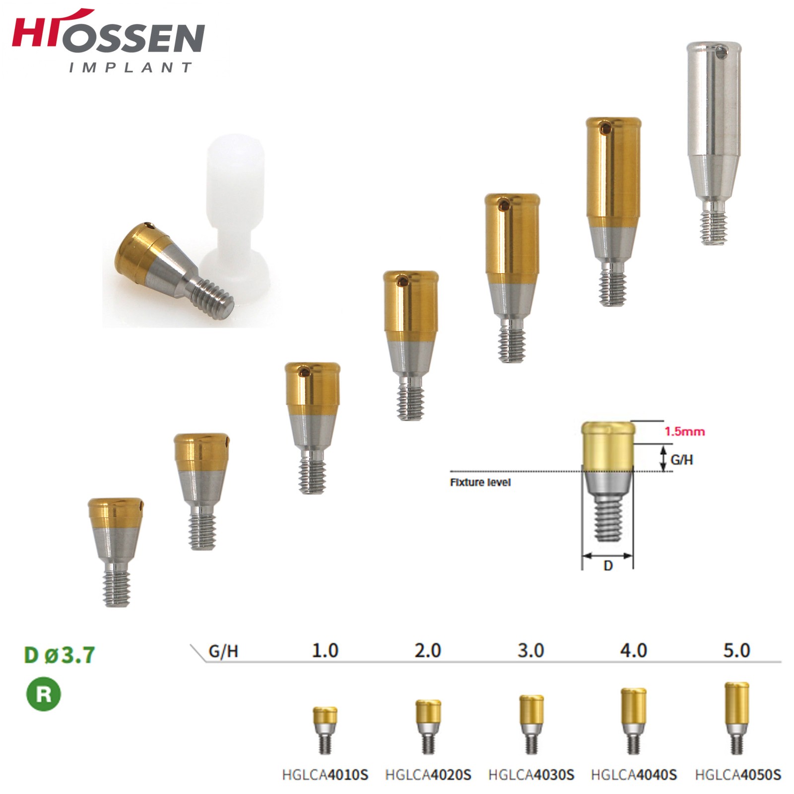 Overdenture Tapered Locator Abutment For Hiossen Nobel ITI Zimmer MIS Titanium