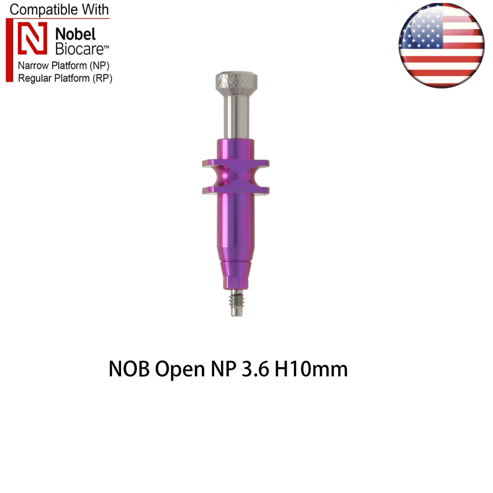 US Dental Impression Coping Open Tray Fit Nobel Biocare Conical Connection NP/RP