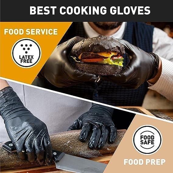 Disposable Gloves Vinyl Food Grade Black Pink 5 Mil Latex Free 50 100 200 1000