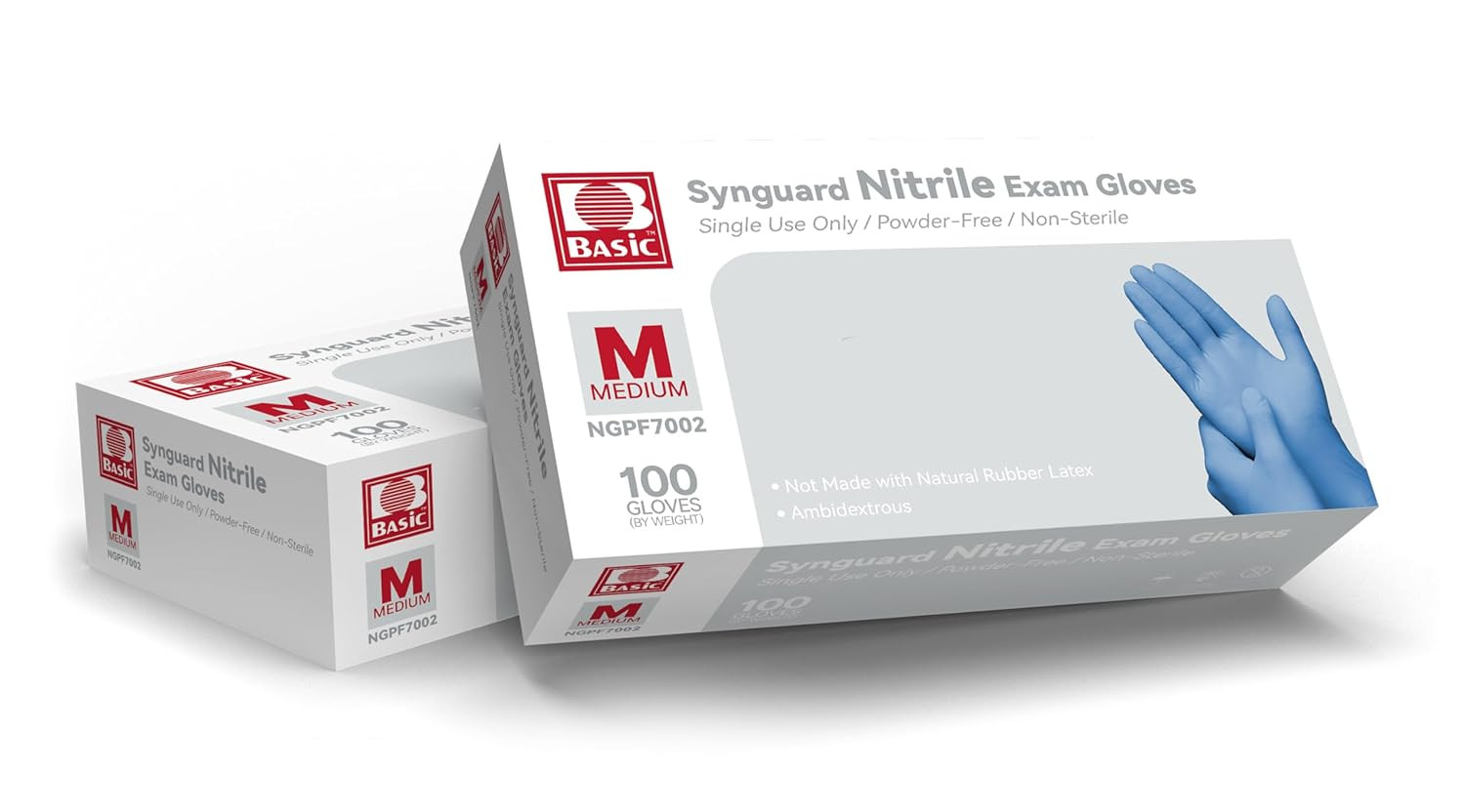 Basic Medical Blue Nitrile Exam Gloves – Latex-Free & Powder-Free – NGPF 7002 (C