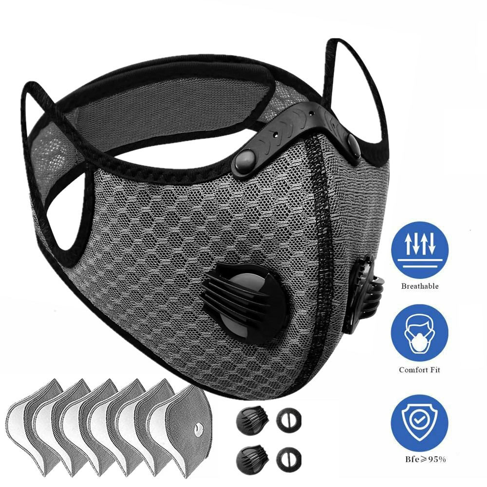 Washable Reusable Half Face Mask Respirator Filters Anti Air Pollution Facepiece