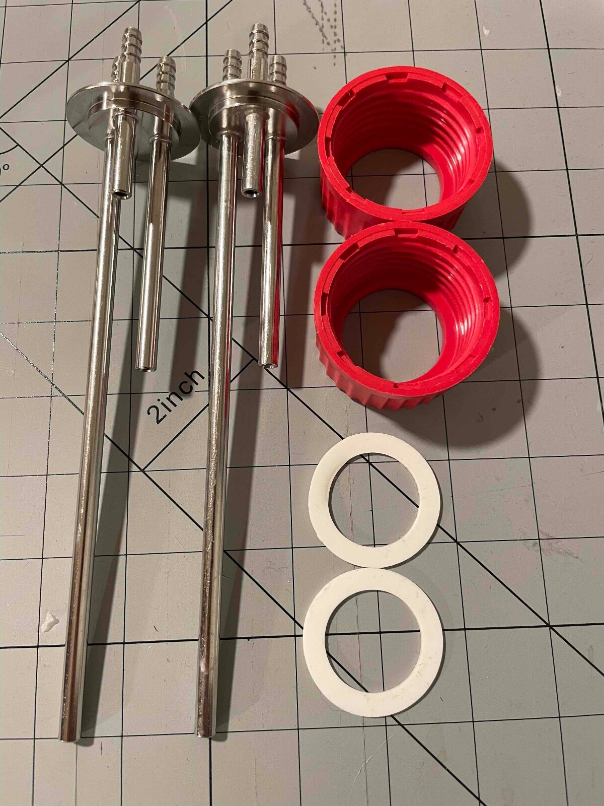 Duran Stainless Steel 3 Port Feed Bottle Assembly for GL-45 Cap