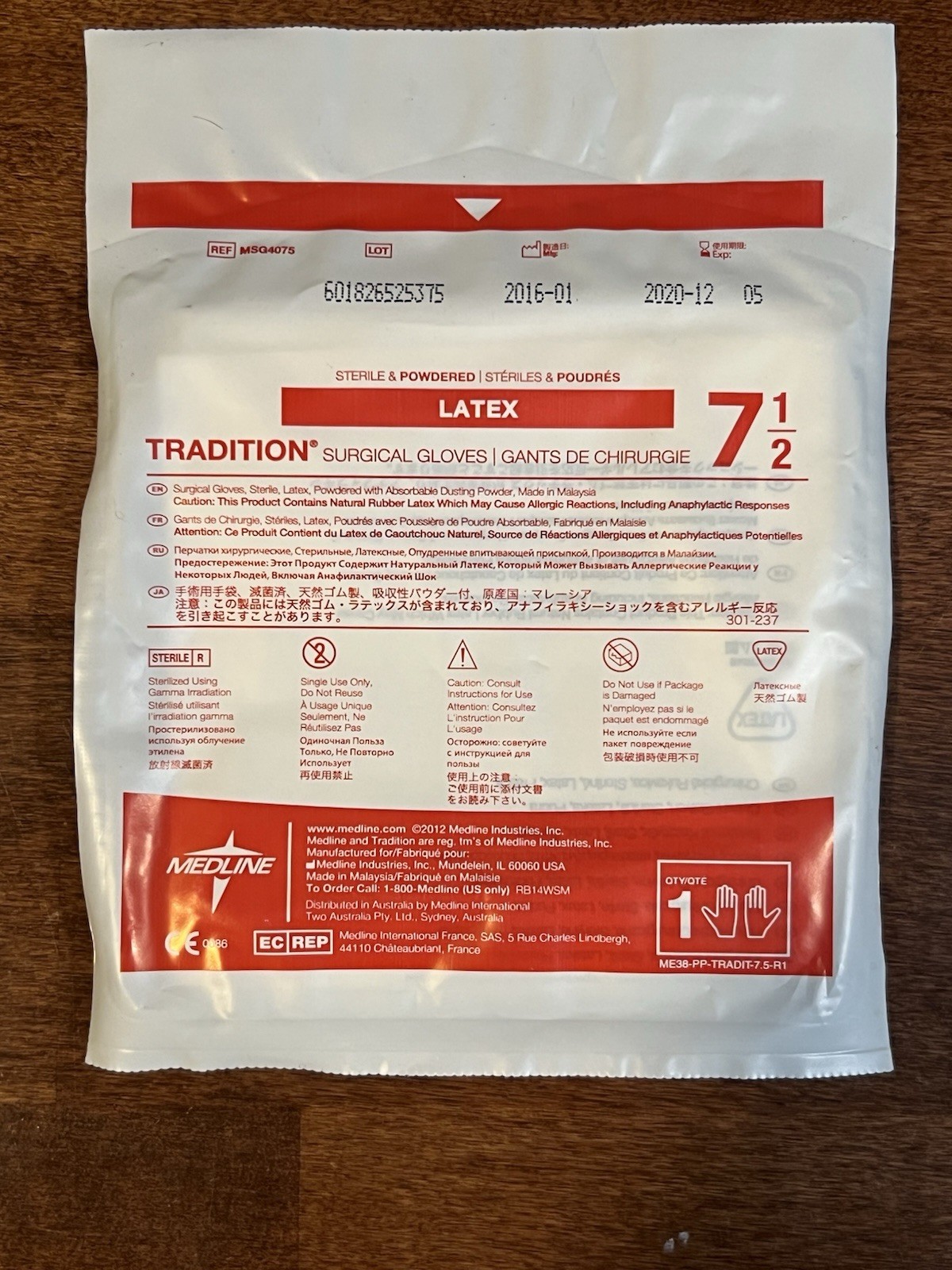 39 Pairs Medline Tradition Latex Sterile Surgical Gloves Size 7.5 Expired