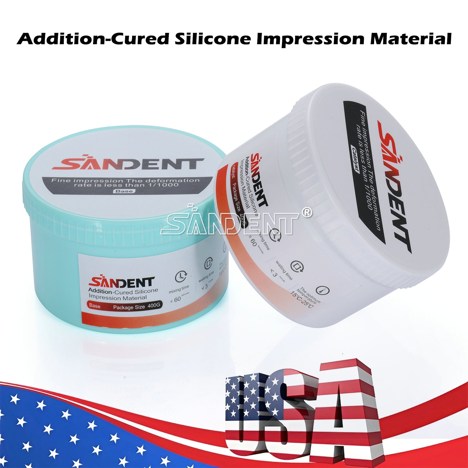Dental Soft Putty Impression Material (400 g Base + Catalyst) Regular Set USA