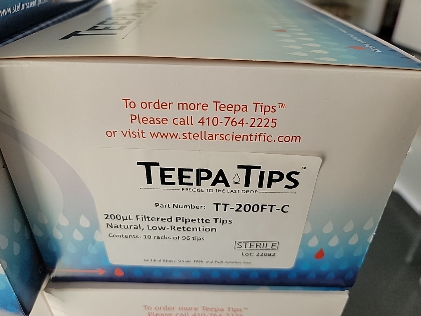 Teepa Tips TT-200FT-C 200uL Filtered Pipette Tips 10 racks of 96 tips, 960 total