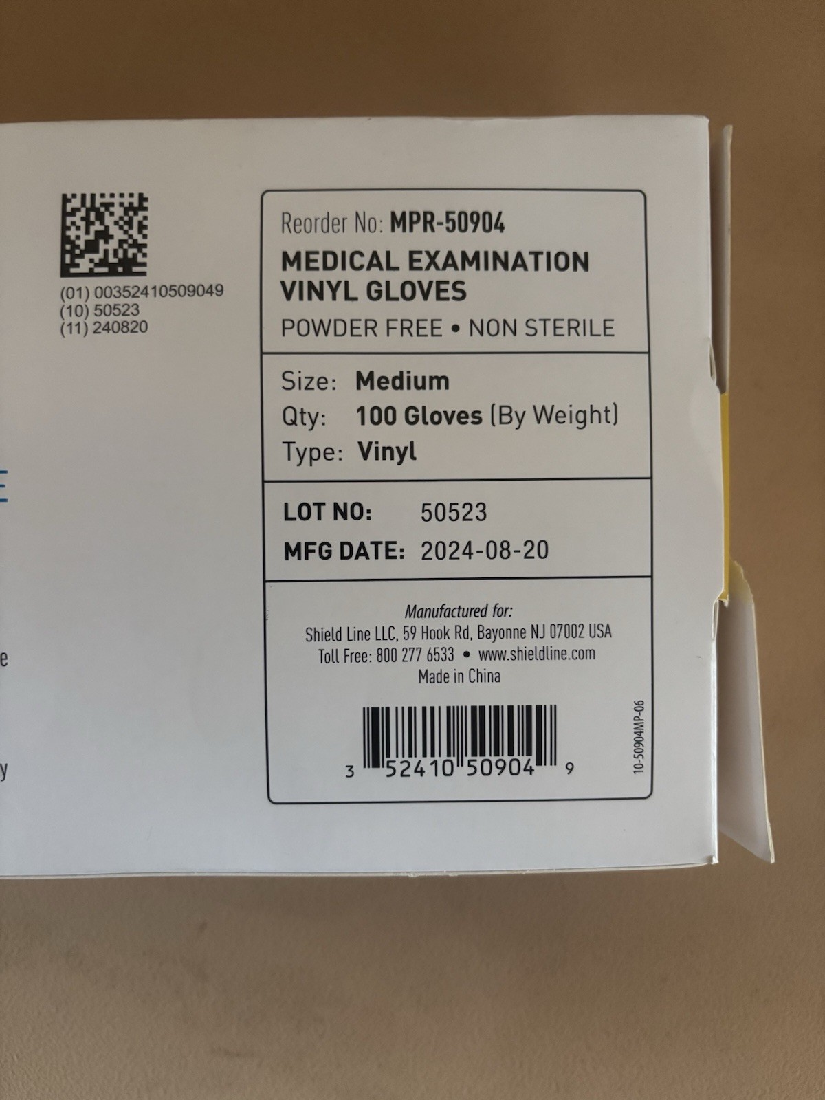 Med Pride Vinyl Exam Gloves Medium Powder Free Non Sterile 100ct MPR-50904