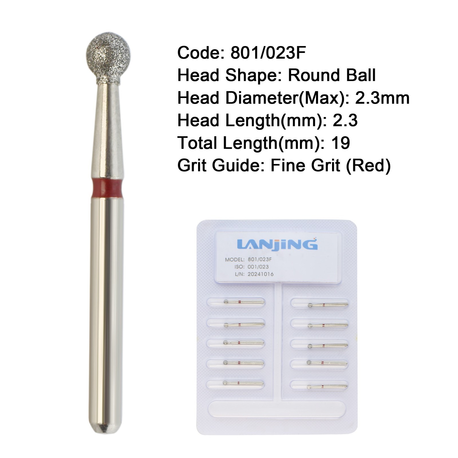 Dental Carbide Burs Diamond Burs Round FG 4 6 8 2 Friction Grip High Speed 801