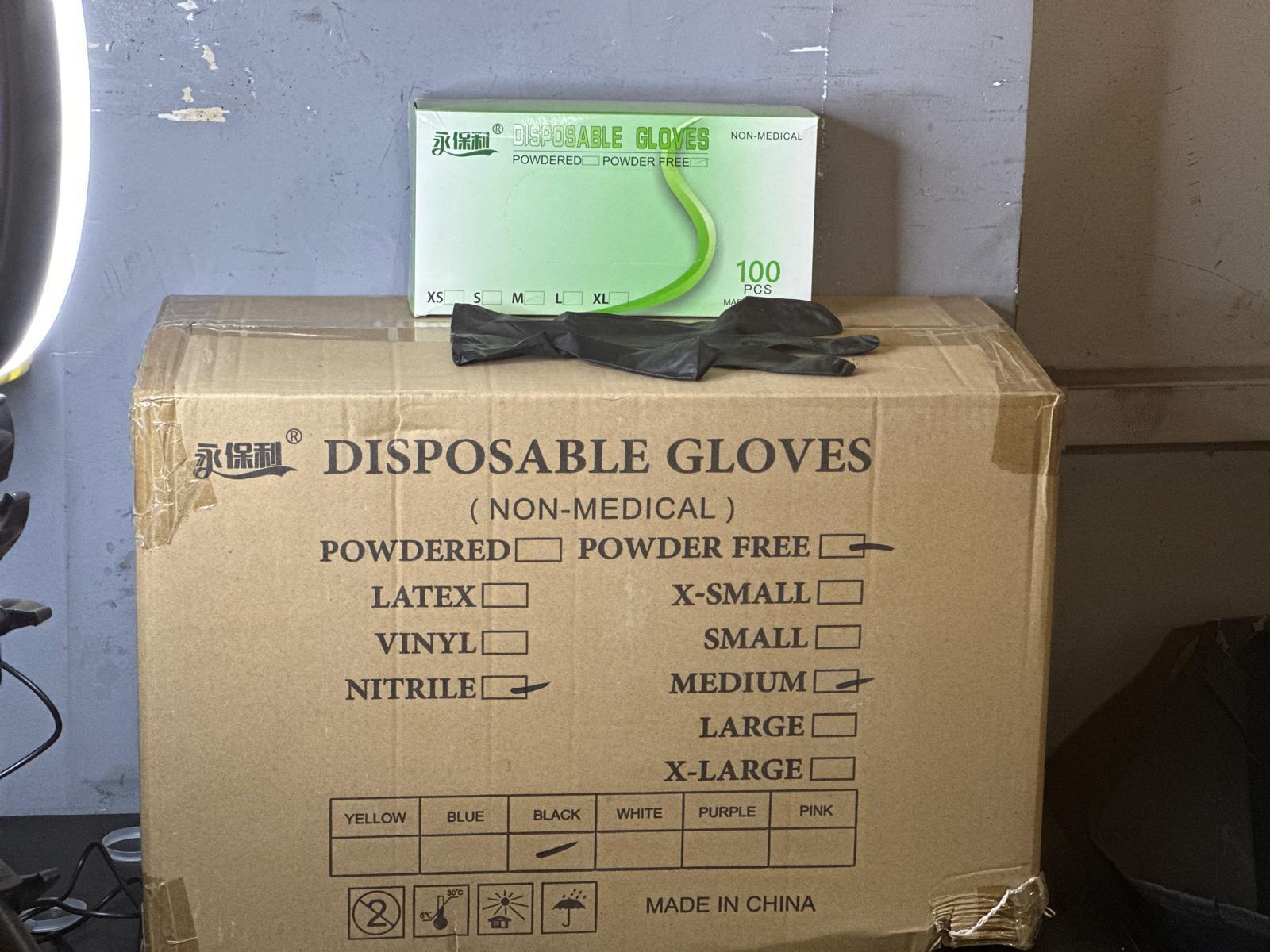 industrial Black Nitrile Disposable Gloves 5Mil, Size S (20 boxes Pack of 2000)