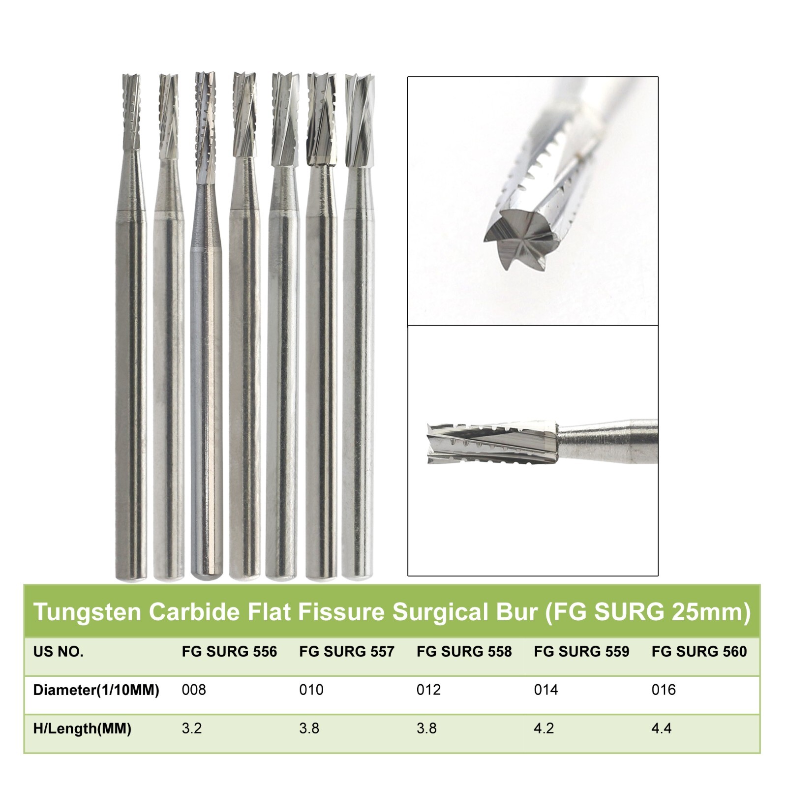 Wave Dental Surgical Burs Long Shank 25mm Midwest FGOS FG SURG Tungsten Carbide