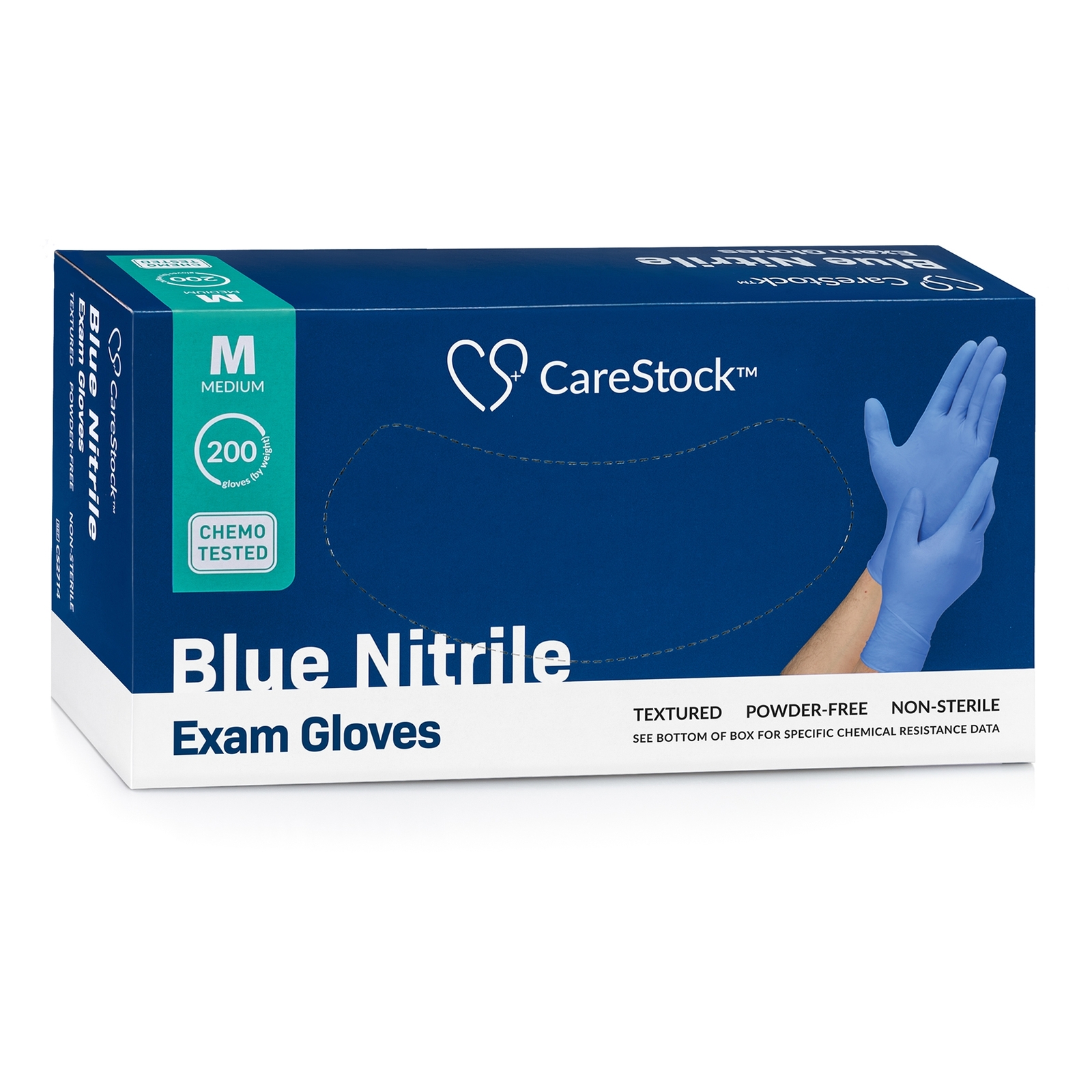 CareStock Nitrile Exam Glove Standard Cuff Length MEDIUM CS2714 200 per Box