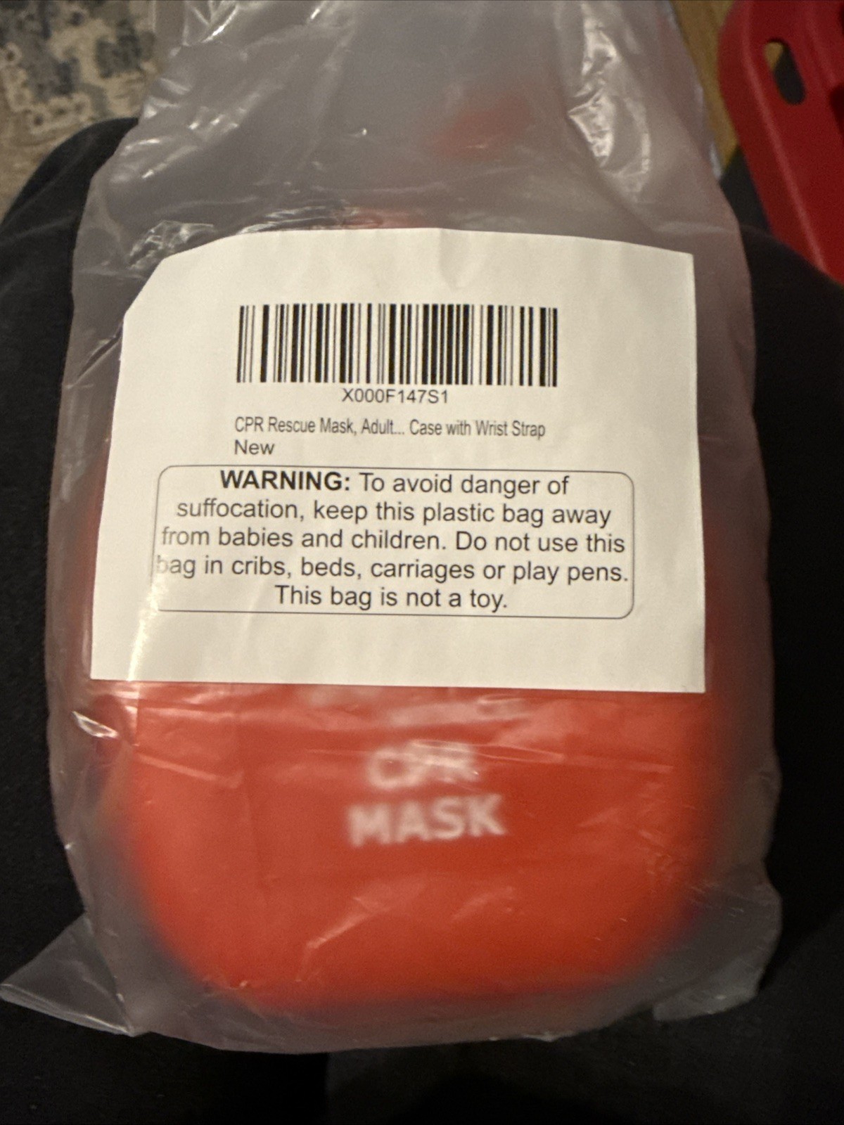 MCR Medical CPR Mask Red Adult Rescue Pocket Resuscitator 1-Way Valve