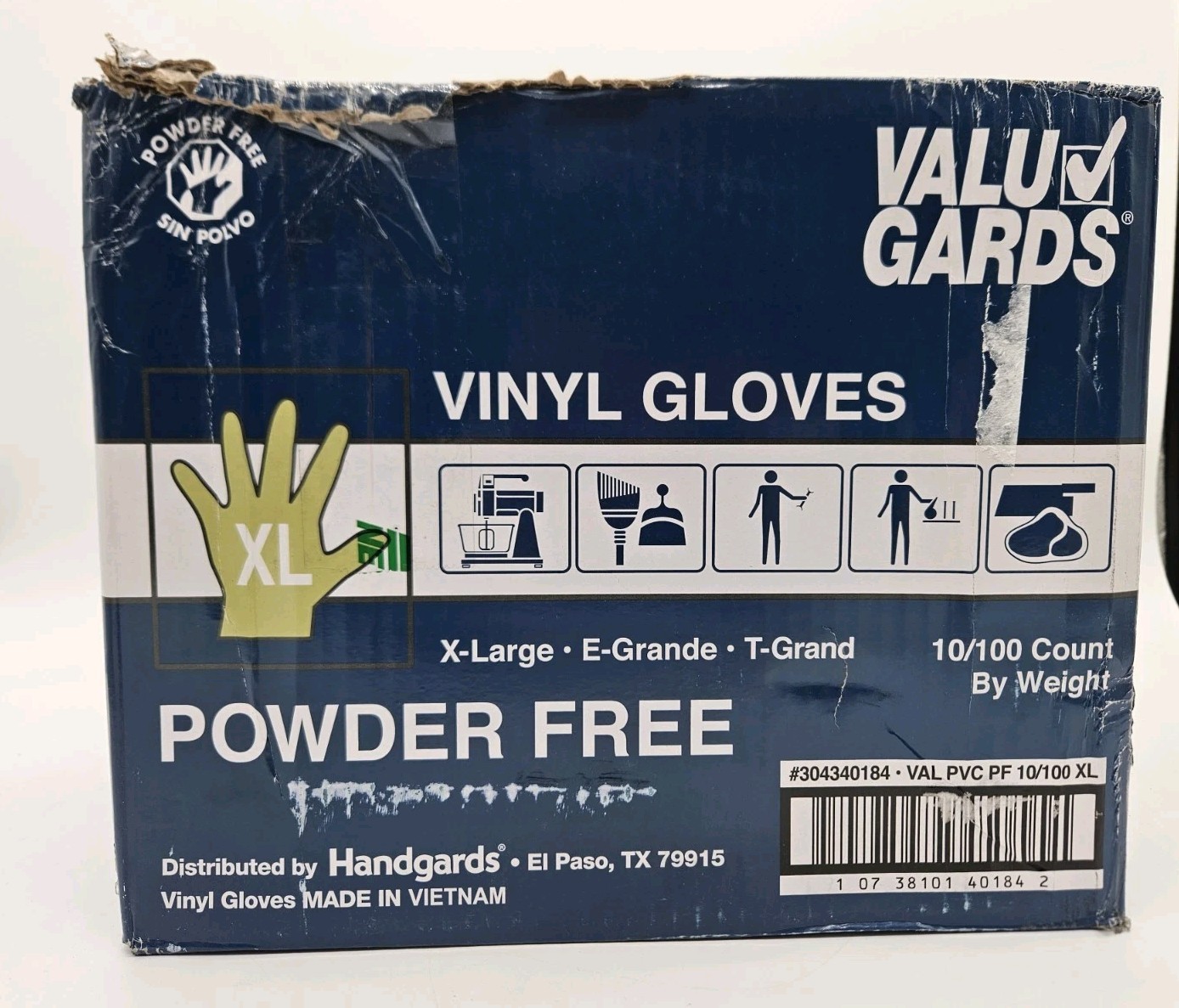 ValuGards Vinyl Gloves XL Powder Free 1000 Count Disposable Food Safe Bulk