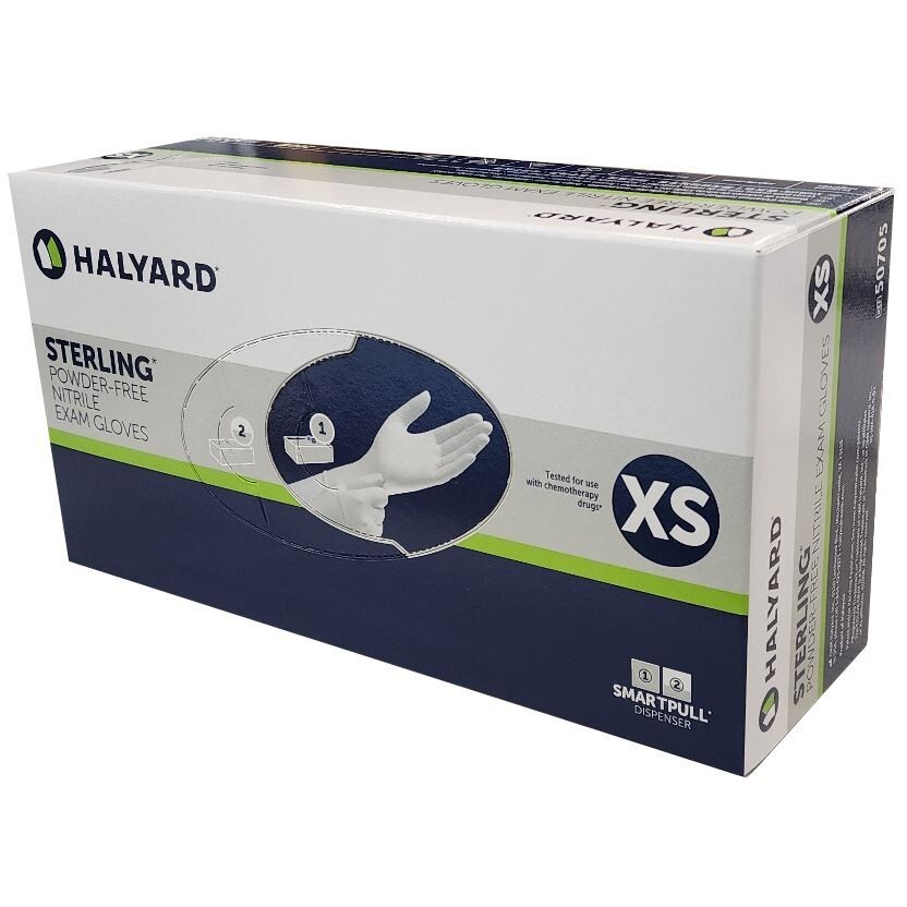 *2,000-Gloves* Halyard Sterling Nitrile Powder-Free Examination X-Small 50705