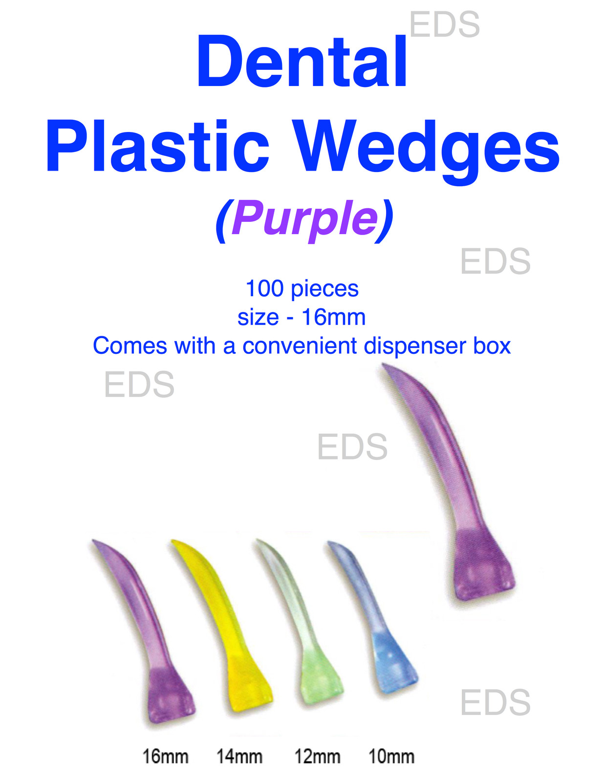 Dental Plastic Wedges – 100 pcs – size ( Purple 16mm )