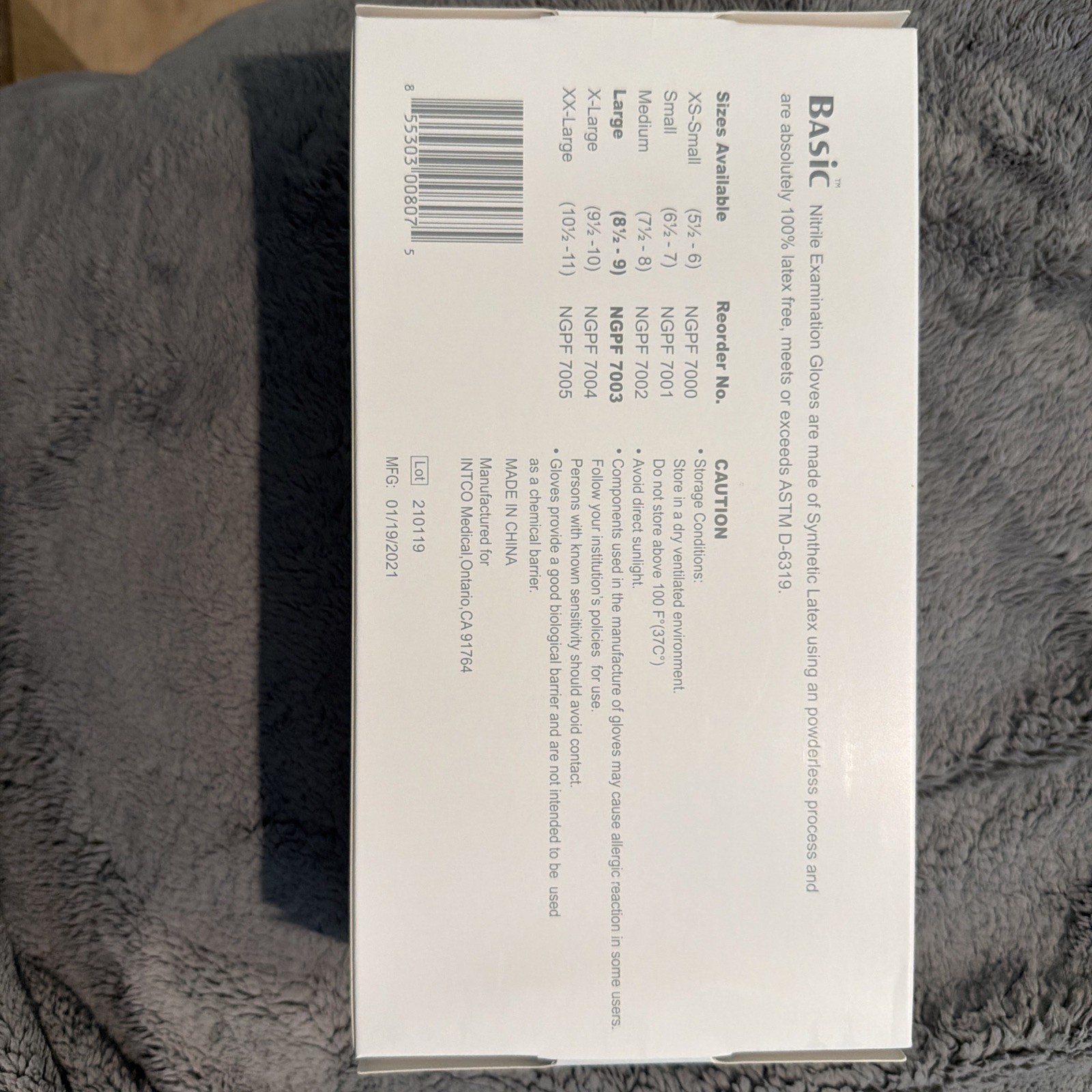 Synguard Nitrile Exam Gloves, Basic NGPF 7003